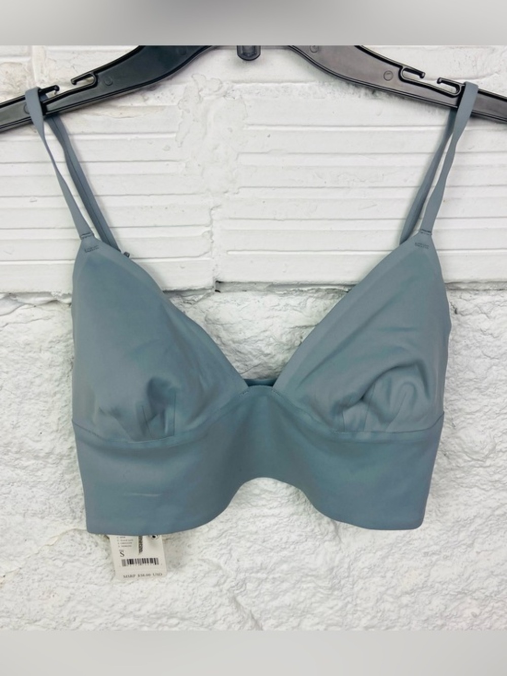 NWT intimately by free people Seamless Wireless Bralette in Slate Gray-Blue SZ S